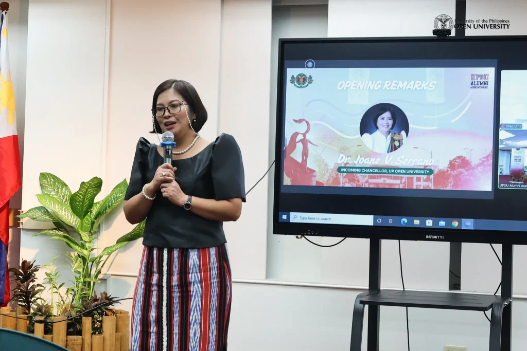 In her Opening Remarks, Chancellor Joane V. Serrano expressed the importance of the UPOU alumni in the university's achievement of its Transformative University of the Future Vision