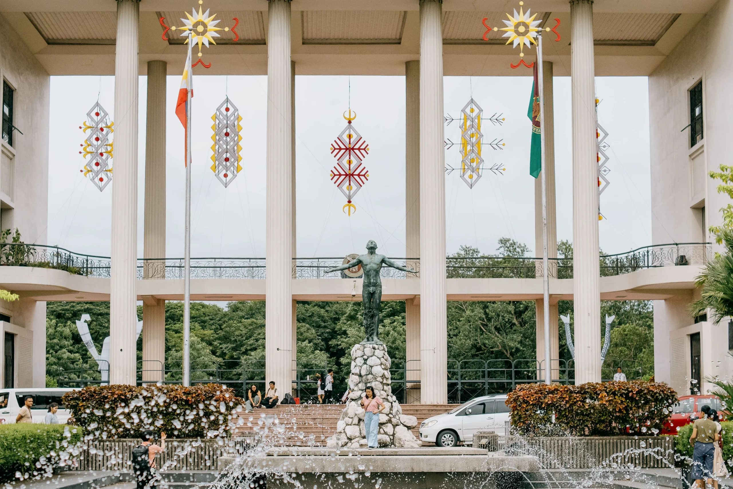 The UP Oblation in front of Quezon Hall, UP Diliman